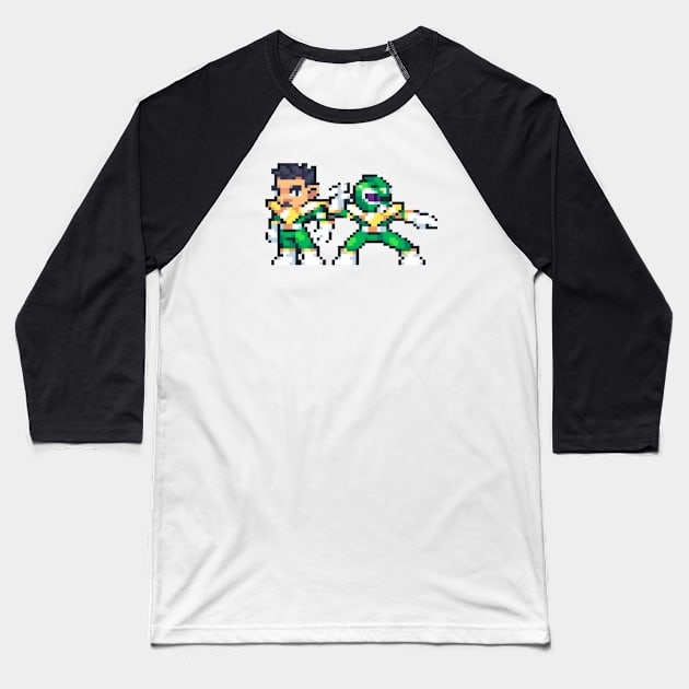 Green jdf 8bit Baseball T-Shirt by Kopi Aiko Art